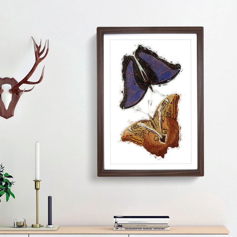 Giant Butterflies by George Shaw - Picture Frame Painting Print, 36cm H x 27cm W x 2cm D, Walnut Framed