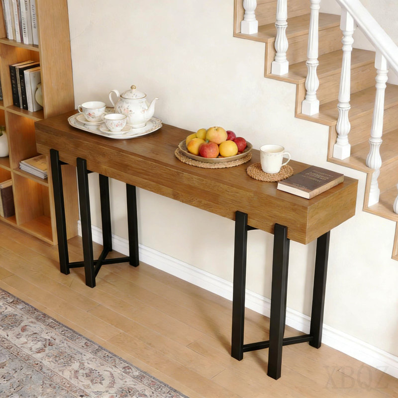 Foyer Table,Rustic Console Table,Hallway Table,Sofa Table,Display Shelf, Rustic Brown