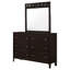Ensemble de commode contemporaine à 6 tiroirs avec miroir rembourré Contemporary