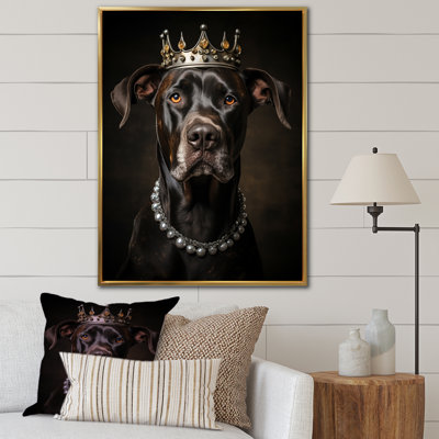 «Crowned Royal Bloodhound Dog I», art mural chien