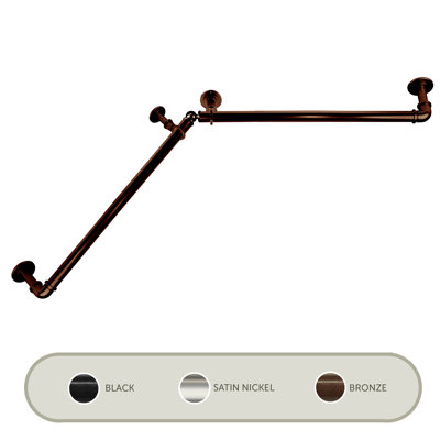 Kailua Adjustable 1'' Bay Window Single Curtain Rod