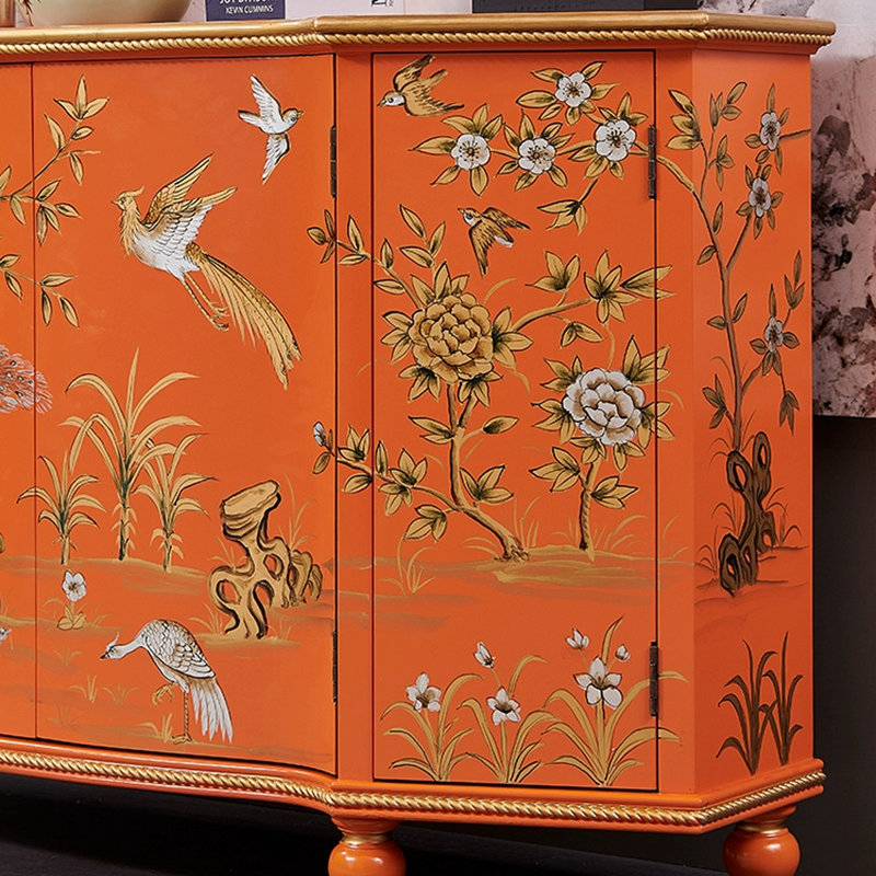 Four-Door Painted Accent Cabinet-Sideboard
