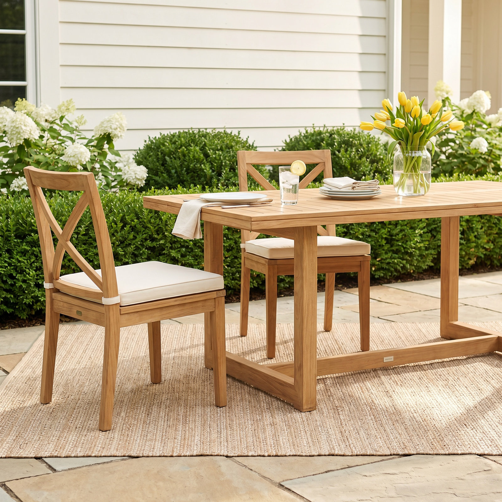 Melrose 71" Teak Patio Dining Table