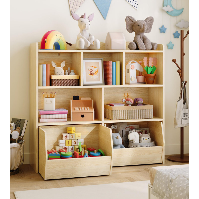 Toy Storage Organizer, Bookshelf, Toy Storage Cabinet, Toddler Bookcase Cabinet