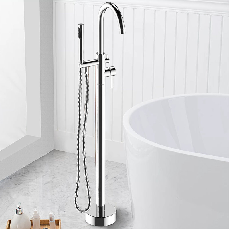 Robinet de baignoire à pattes sur pied à poignée simple High Arch, Plaqué chrome
