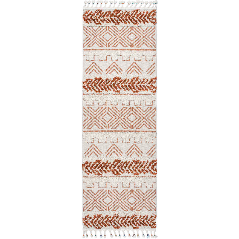 Tapis rouille Jo Southwestern, Tapis de couloir 2 pi 6 po x 8 pi
