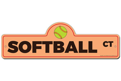 Softball Street Sign Heavy Duty Plastic 6" X 18"