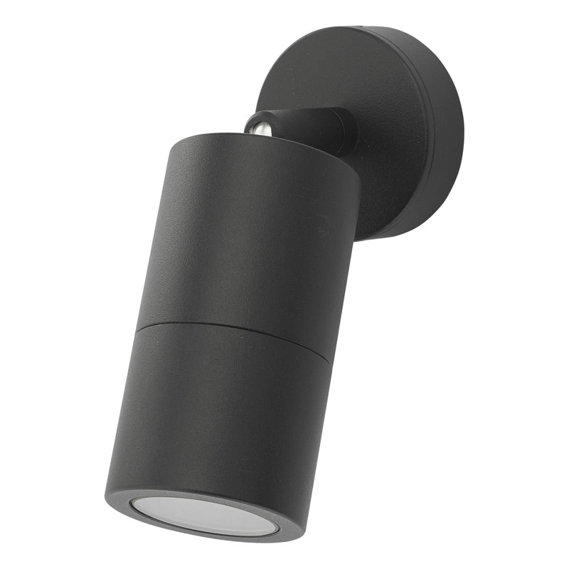Chantail 16cm H Integrated LED Outdoor Armed Sconce, Matte Black