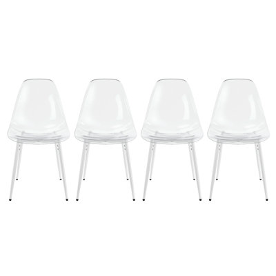 Elegant Modern Transparent Side Chairs, Set of 4 for Versatile Home Use