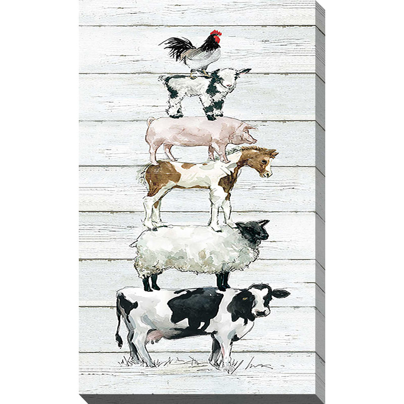«Farm Stack» par Carol Robinson - impression, Toile tendue, H 40 po x l 24 po x P 1,5 po