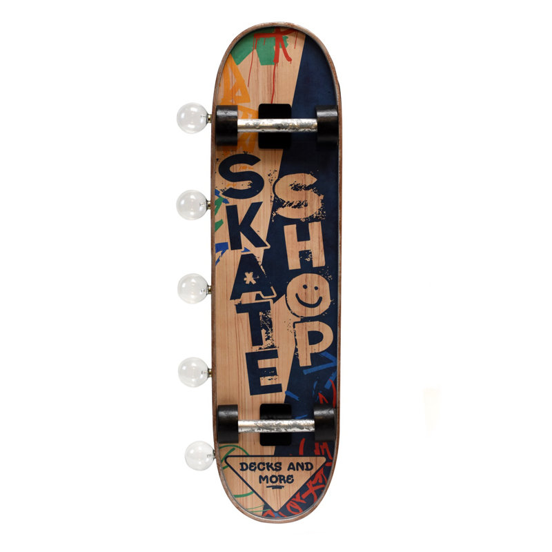 Métal éclairé avec planche à roulettes 3D