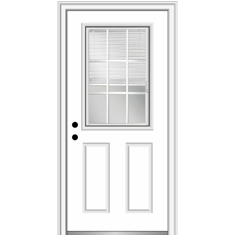 Porte d'entrée avant en fibre de verre apprêtée, Droite / vers l'intérieur, H 81,75 po x l 32 po x P 6,56 po
