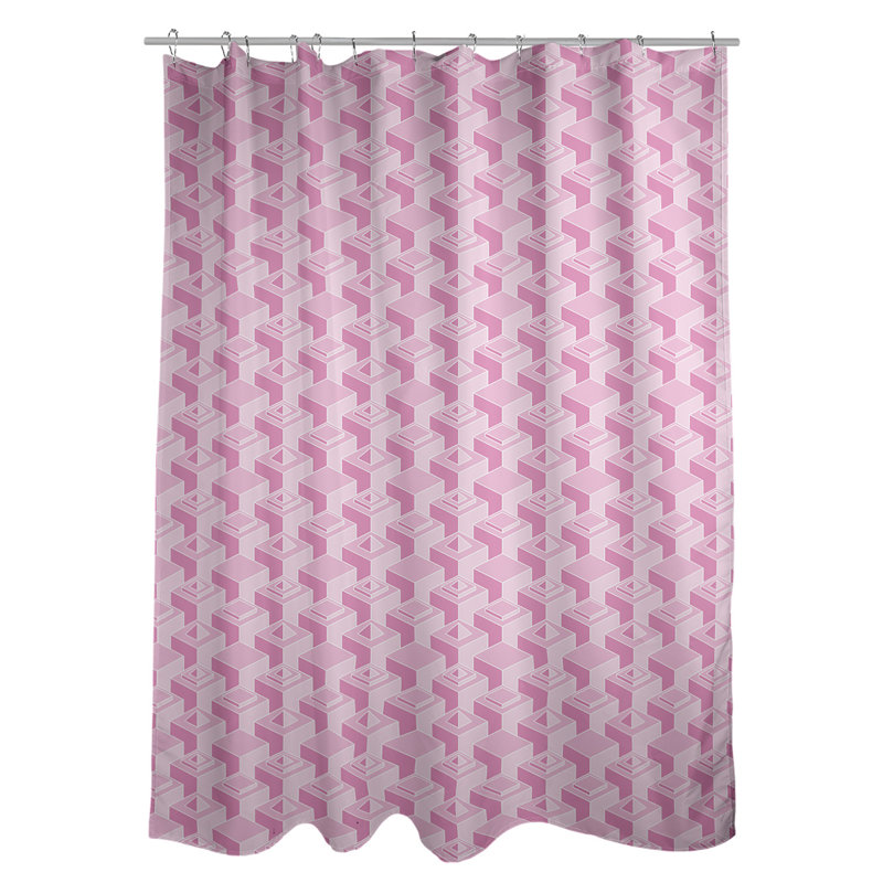 Rideau de douche simple Classic Skyscrapers, Rose / Prune