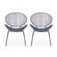 Ensemble de 2 chaises d'extérieur à structure en métal ELBA-2052902098
