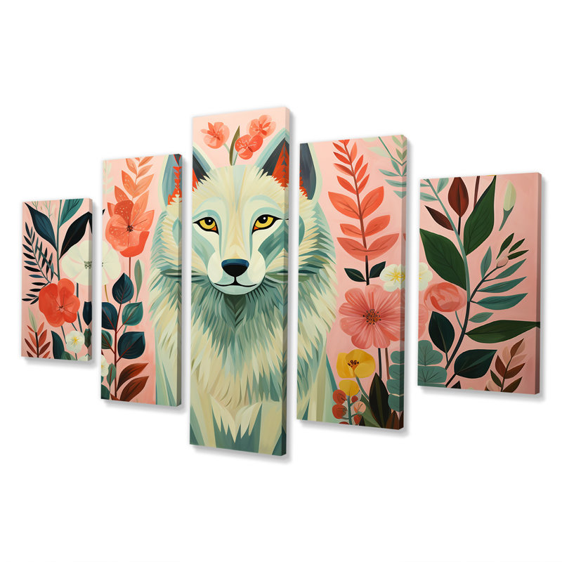 Rose et vert, loup boho