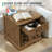  23.6"W Farmhouse End Table with Storage and Charging Station Square Wooden Nightstand Large Sofa Side Table Living Room-543655278