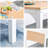 White 3-Piece Square Dining Set Wooden Table & 2 Metal Frame Stools