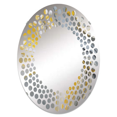 Miroir mural à pois gris et jaune Symphony MIR102739 O