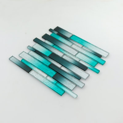 Foil Random Sized Interlocking Glass Mosaic Tile