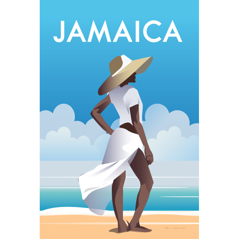 Jamaïque, H 30 po x l 20 po, Oui, Cadre simple blanc