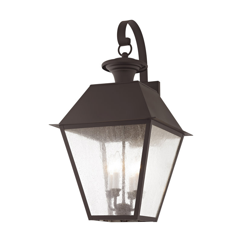 Lanterne murale d'extérieur 4 lumières Pineville, Bronze