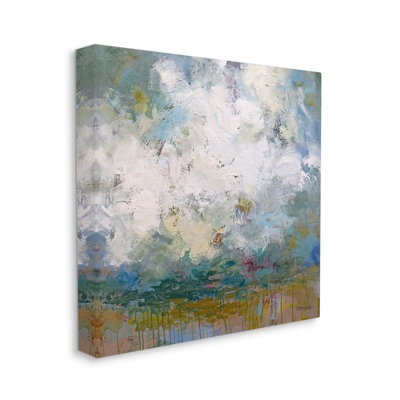 " Brushed Clouds Abstract Painting " by Claire Cormany Painting Print