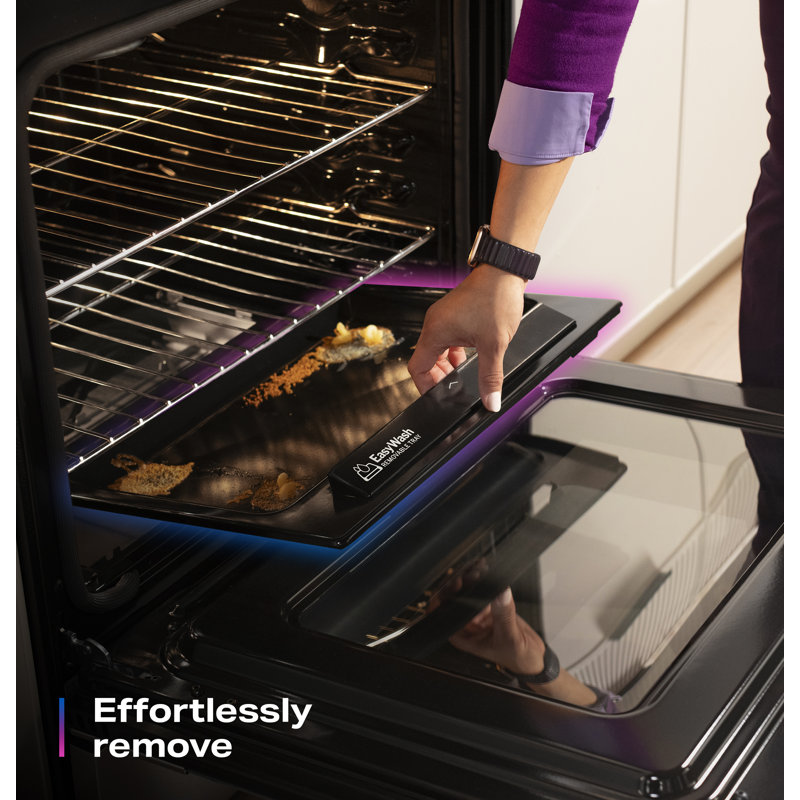 GE Profile 30” Smart Free-Standing Gas Convection Range with No Preheat Air Fry and EasyWas Oven Tray