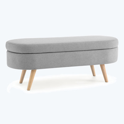 Makenize 100% Linen Upholstered Storage Bench -  Corrigan StudioÂ®, 024AA64835904E2E86B2ECA15ECB8DBA