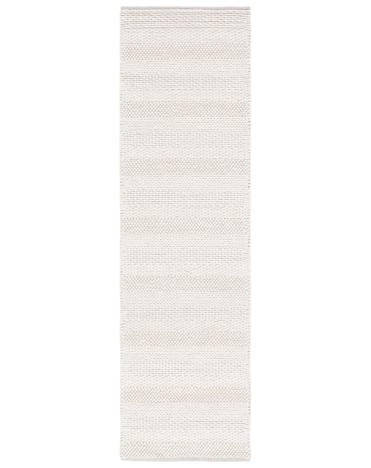 Daisy Handmade Wool Ivory Rug, Runner 2' 3" x 8'