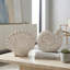 Trish Coastal Shell Polyresin Figurine Set of 2 – Decorative Sculptures for Home Decor, Living Room Tabletop & Shelf Accents - 7",  Distressed White & Beige