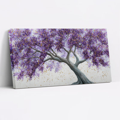Purple Blossom Tree Canvas Wrapped Wall Art