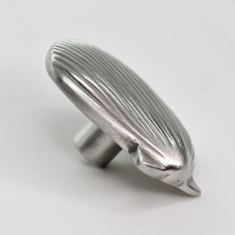 1 1/2" Seashell Knob, Brushed Nickel, 2" L x 2" W, 1