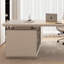 White Rectangular Stone+Manufactured Wood With Drawers Desk-523675103-523675102