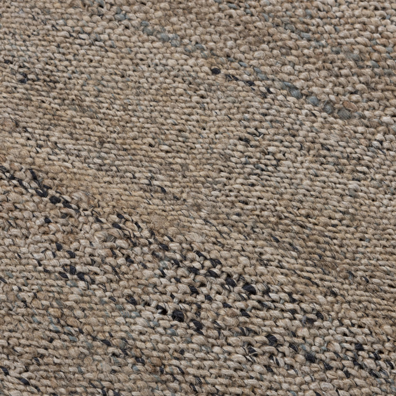 Tapis beige rectangulaire en jute tissé à plat à la main, Rectangle 8 pi x 10 pi