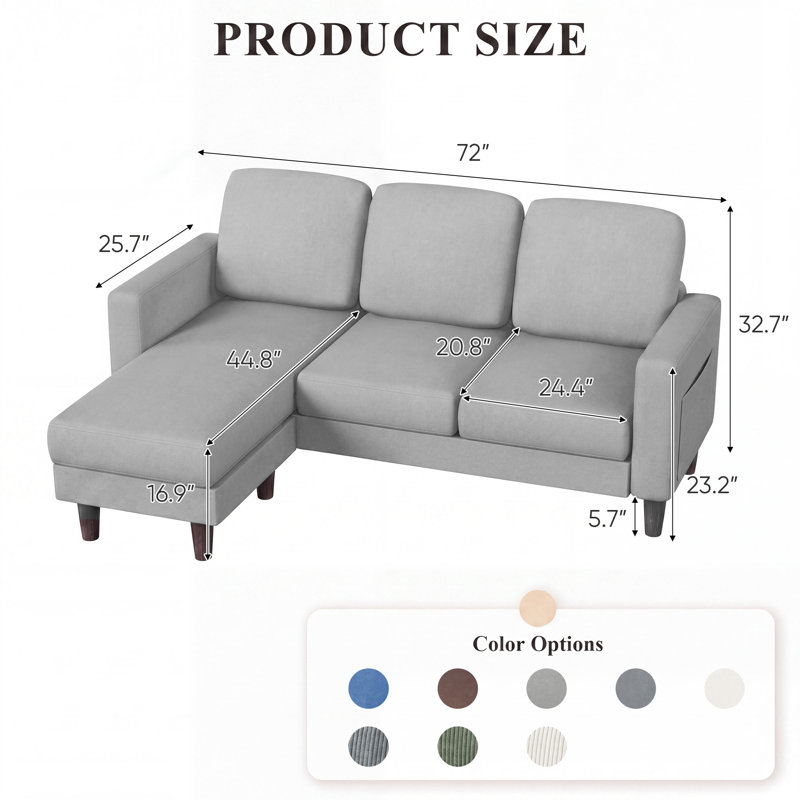 Canapé modulaire Aretina, Gris clair