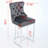 26 Inch Counter Height Bar Stools, Modern Velvet Upholstered with Button Back, Rivet Trim, and Chromed Metal Base for Kitchen Island-2128933895