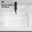 Lavabo de salle de bain rectangulaire encastré en céramique blanche, cuve à lait acide non jaunissant, finition lisse