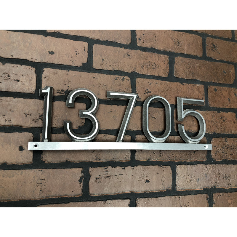 Plaque d'adresse murale 1 ligne Modern Bar, Aluminium industriel, Oui