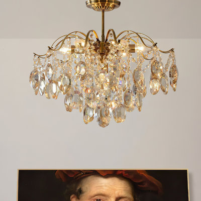 6-light Dimmable Empire Crystal Chandelier