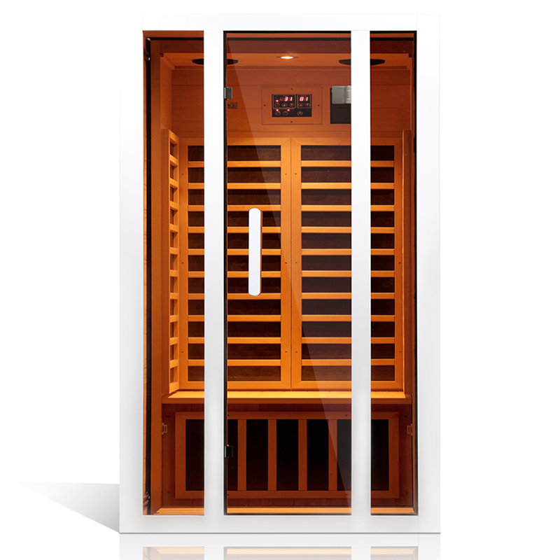 Sauna infrarouge FAR pour 2 personnes compatible avec un meuble-lavabo, Blanc