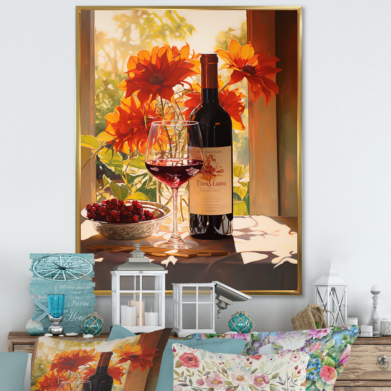 " Sangrias Spirit II ", Gold Floater Framed, 44" H x 34" W