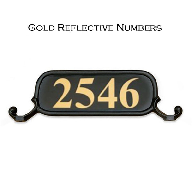 Williamsburg 1-Line Mailbox Sign, Yes, Gold Reflective