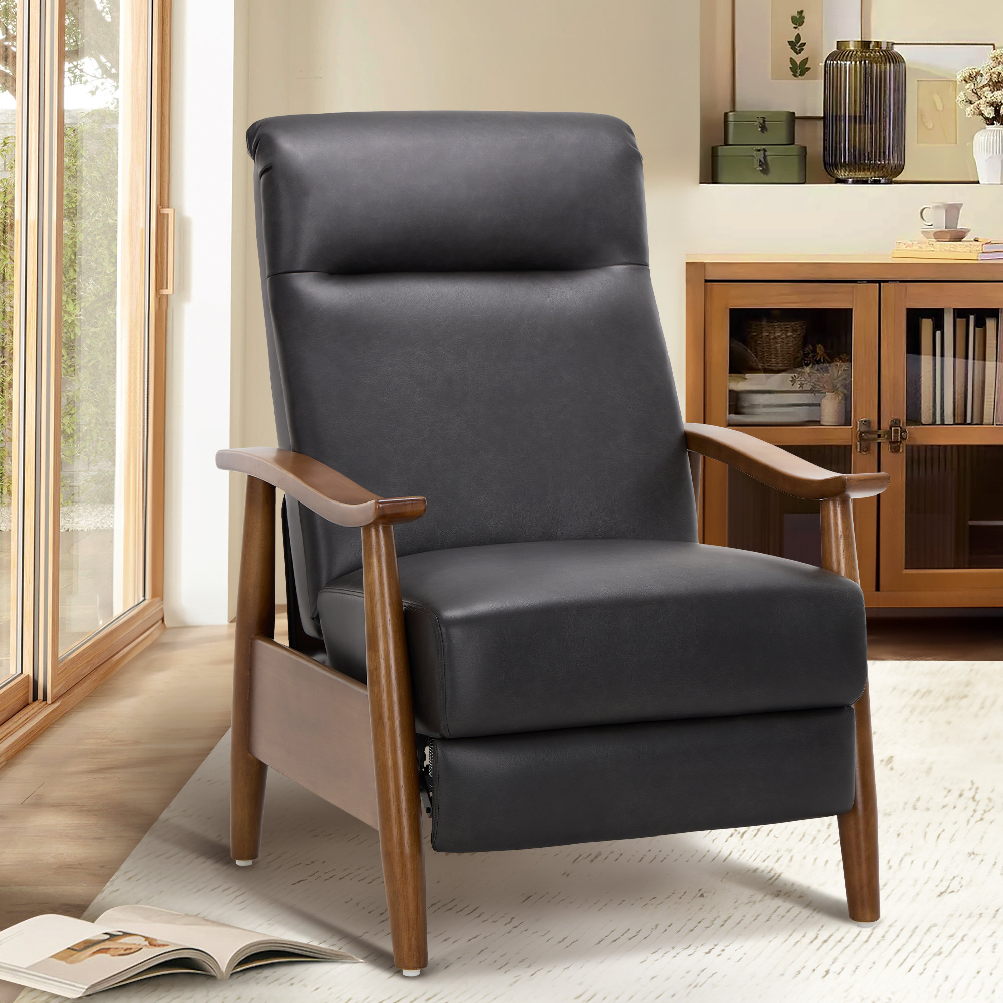 Leather Recliner West Elm Carbon Framed Chair HOMESTOCK Pushback