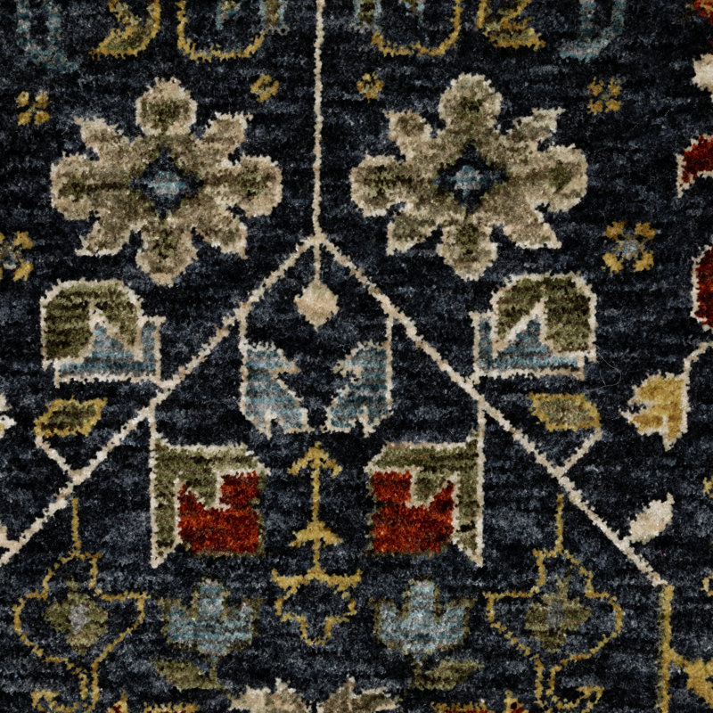 Tapis bleu / brun Hovis Southwestern, Rectangle 7 pi 10 po x 10 pi 10 po