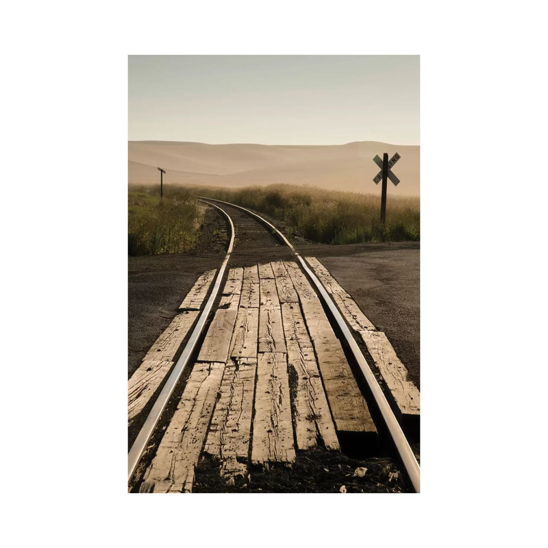 USA, Washington State, Palouse, Railroad, Tracks 1 Piece Wrapped Canvas Wall Art, 30.48 cm H x 45.72 cm W