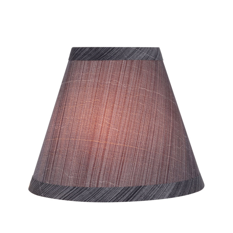 Abat-jour empire en tissu synthétique H 5 po (attache) en gris/noir