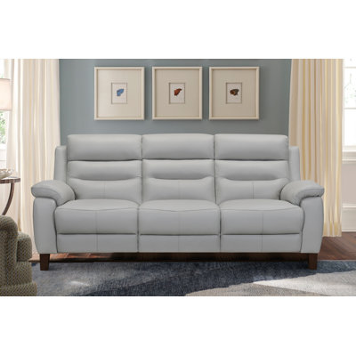 Canapé inclinable en cuir véritable avec accoudoirs coussinés de 81,87 po Astrild