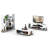 4 Shelves Mid Century Modern Tv Stand, Open Storage Entertainment Centre, Solid Wood Legs, 57 Inch Low Walnut Unit Stand With Shelves, Storage, In Centre