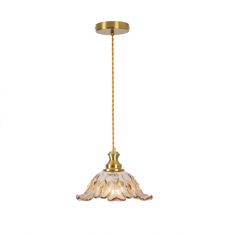 Luminaire suspendu simple 1 lumière, Ambre