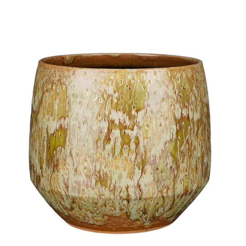 Eawood Ceramic Pot Planter, Taupe, 26cm H x 29cm W x 29cm D